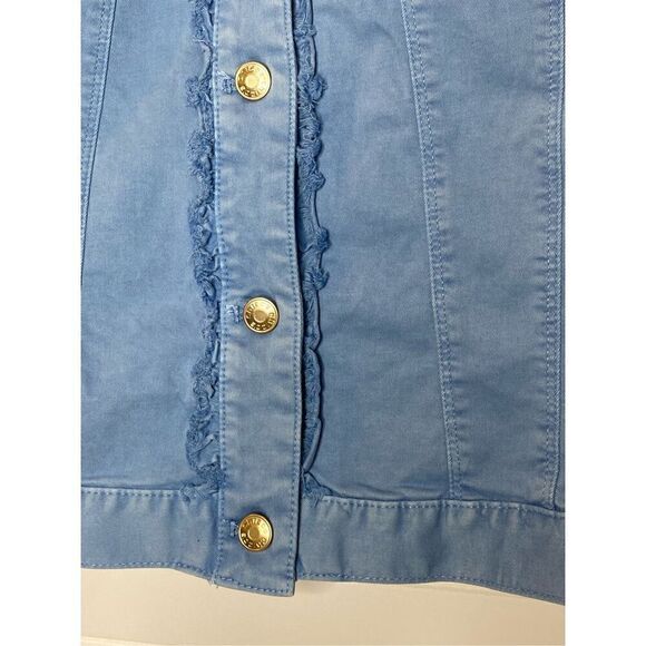 Chico’s Blue Stretchy Denim Cotton Blend Button Down Jacket Women’s Plus Size 3 - Picture 3 of 11